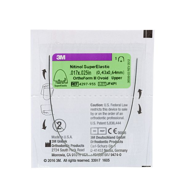 Дуга нитиноловая Unitek Super Elastic .017x.025 ВЧ  ФIII 3М